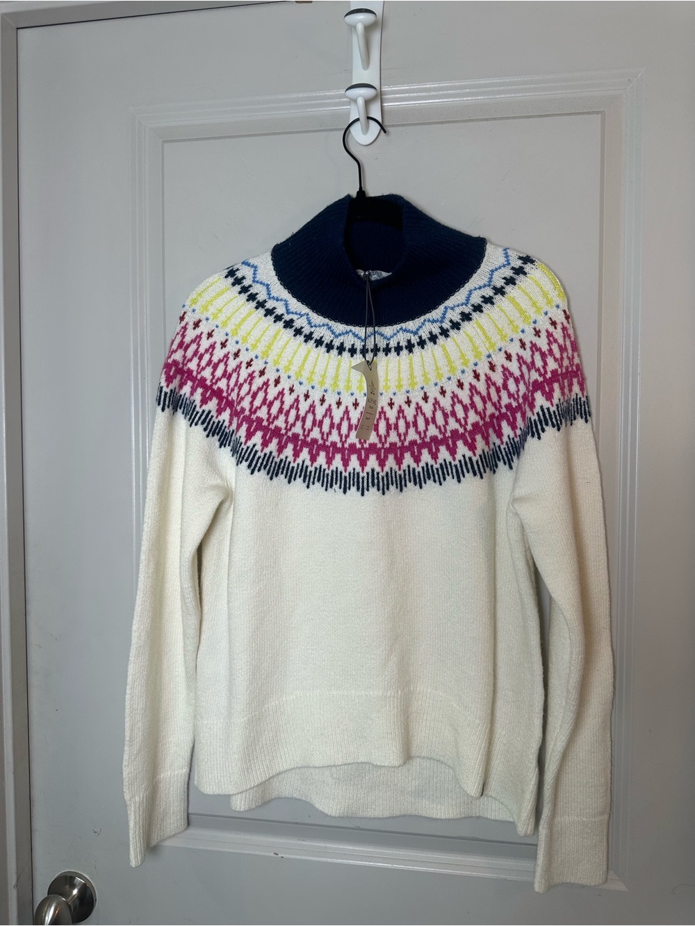 NEW ALPINE DESIGN Dawn Calm Fair Isle Mock Neck Cozy Sweater, Small